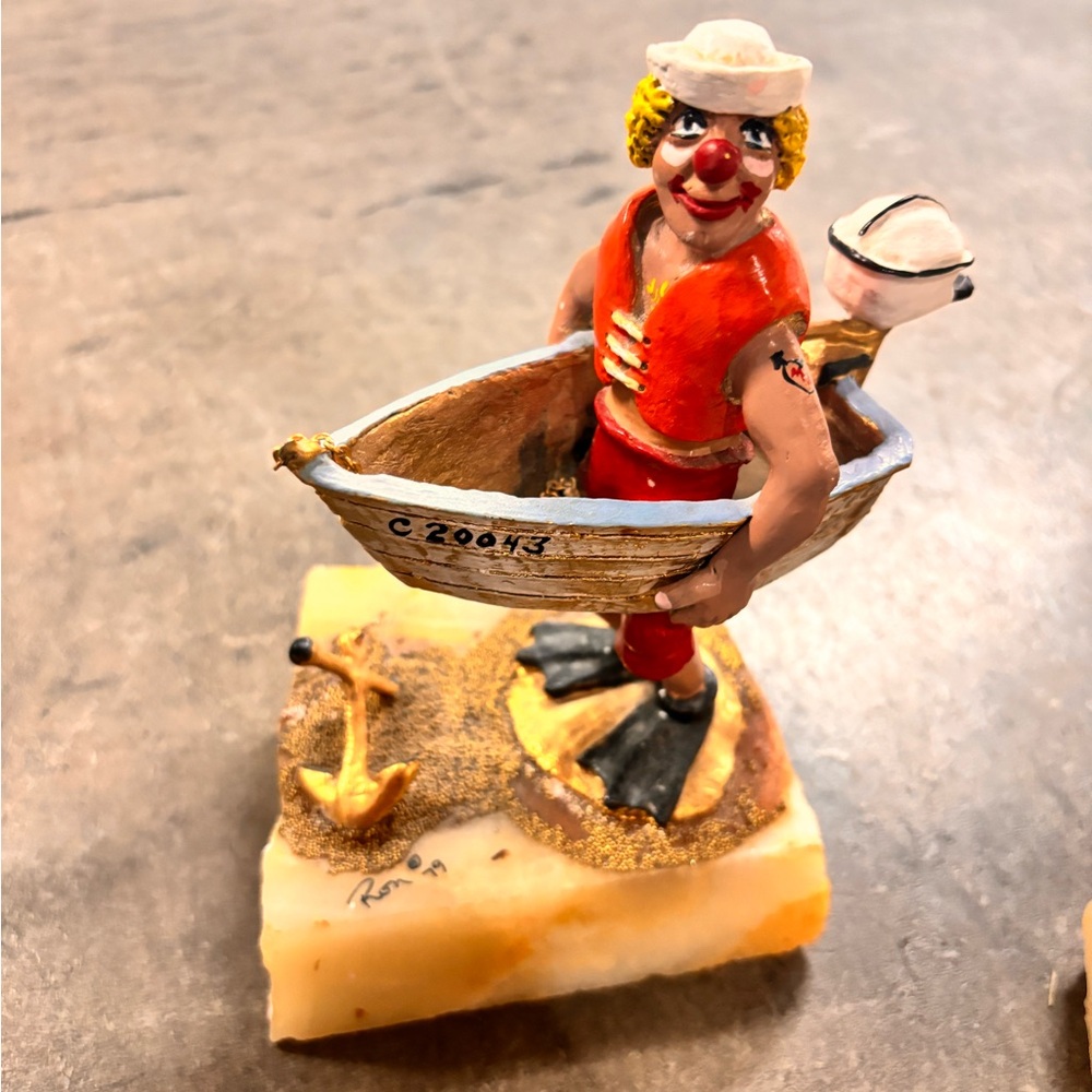 Ron Lee Sailor Figurine with Basket - Multicolor